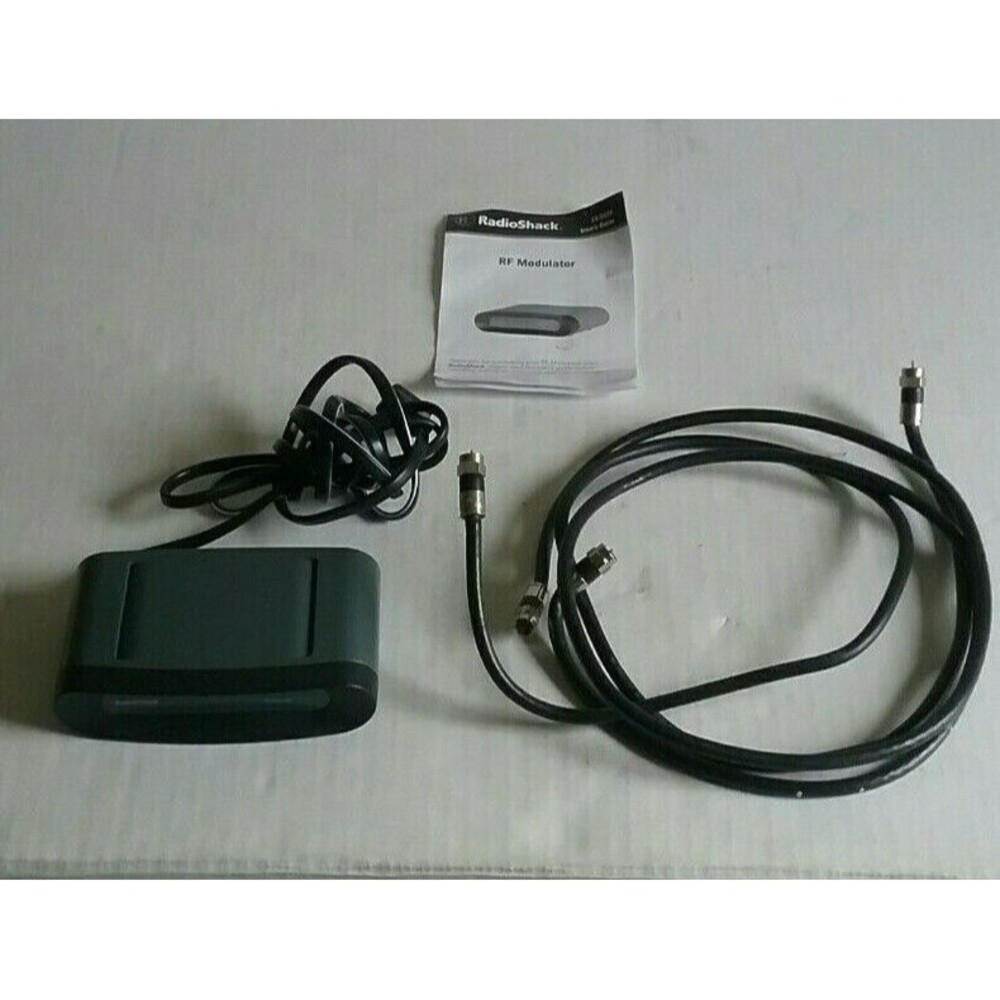 RadioShack 15-2526 RF Modulator w/Instructions & 2 Coaxial Cables